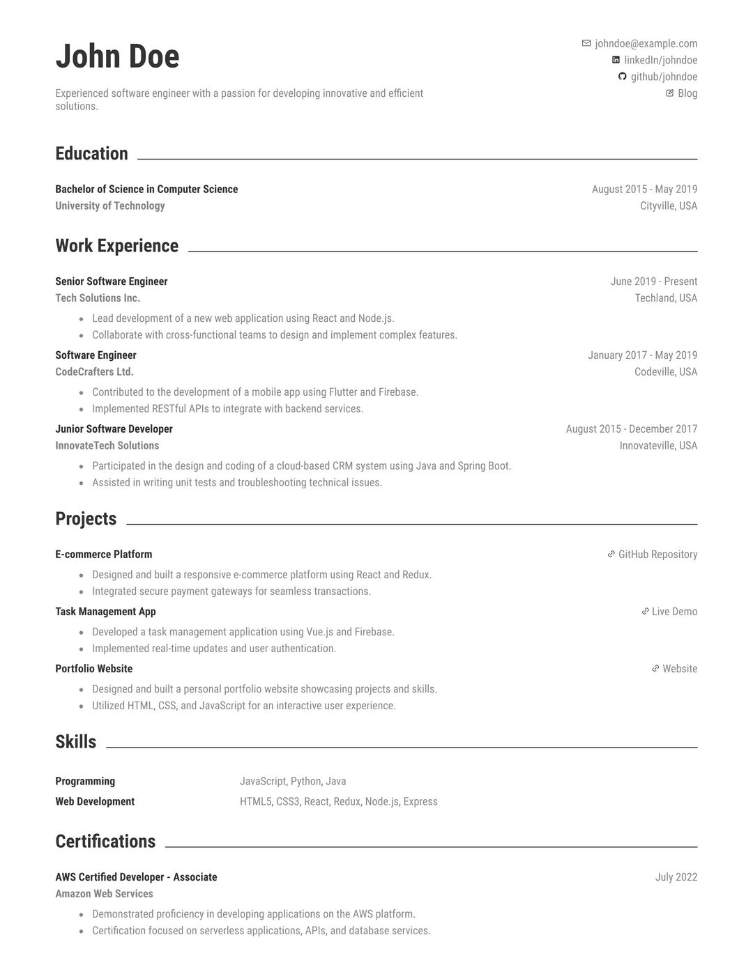 Template 1 Resume