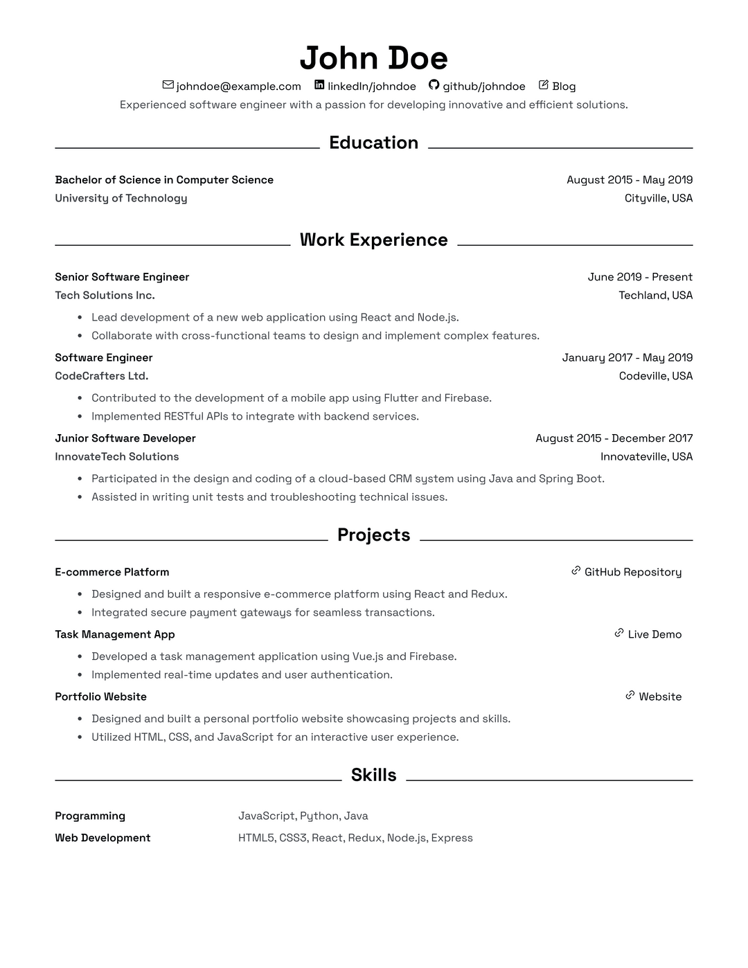 Template 2 Resume