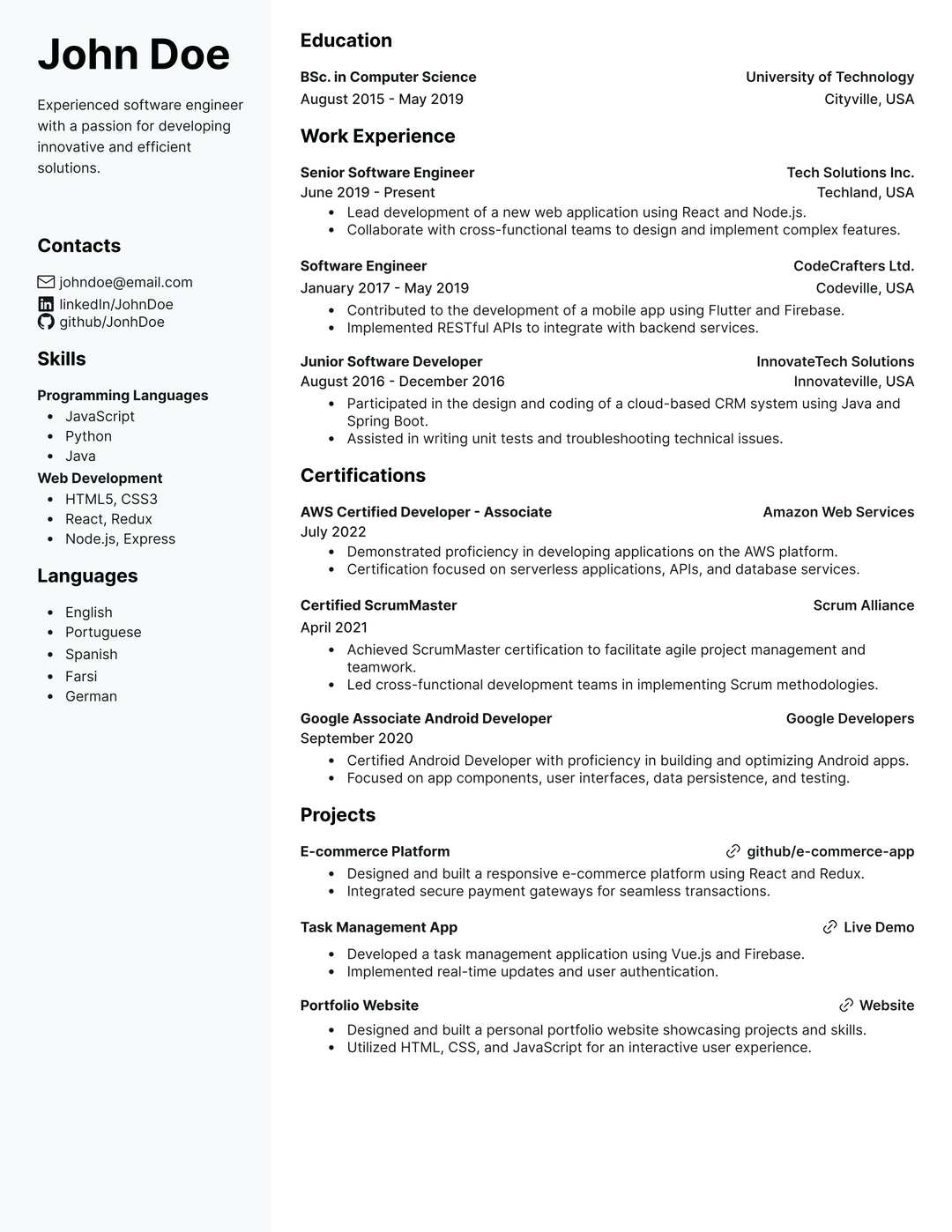 Template 4 Resume