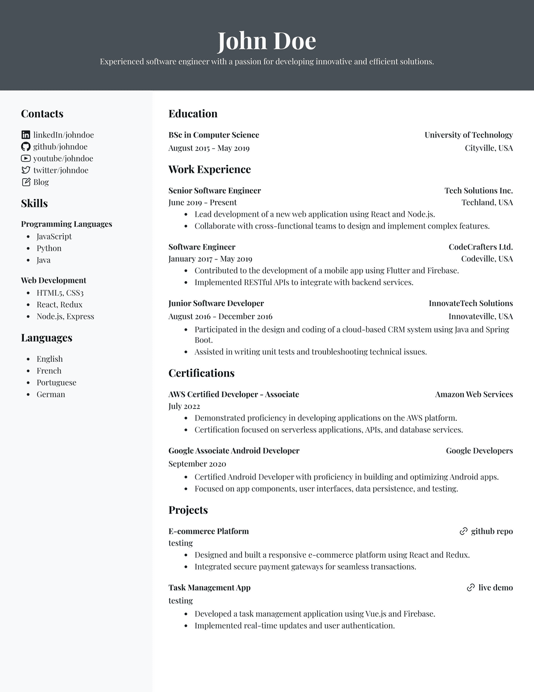 Template 5 Resume