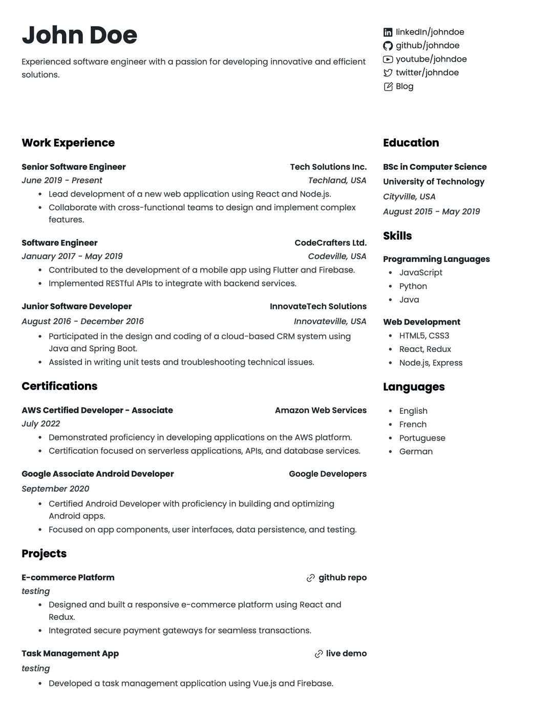 Template 6 Resume